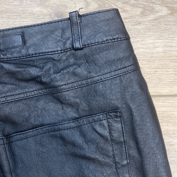 Bagatelle Real Black Leather Pants High Rise Biker Punk Grunge Womens Vintage - Picture 9 of 15
